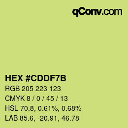 カラーコード: HEX #CDDF7B | qconv.com