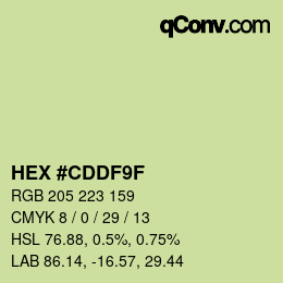 Color code: HEX #CDDF9F | qconv.com