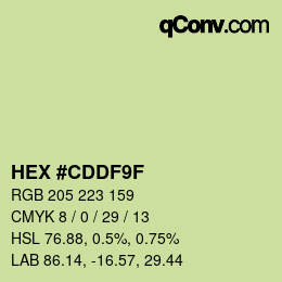 カラーコード: HEX #CDDF9F | qconv.com