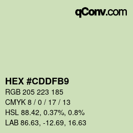 颜色代码: HEX #CDDFB9 | qconv.com