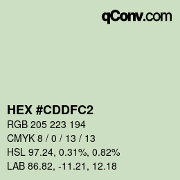 Color code: HEX #CDDFC2 | qconv.com