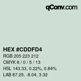 Color code: HEX #CDDFD4 | qconv.com