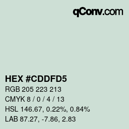 Color code: HEX #CDDFD5 | qconv.com