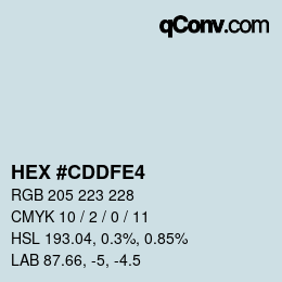 Color code: HEX #CDDFE4 | qconv.com
