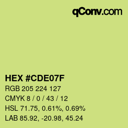 Color code: HEX #CDE07F | qconv.com
