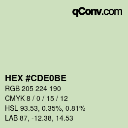 颜色代码: HEX #CDE0BE | qconv.com