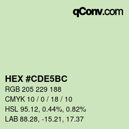 Farbcode: HEX #CDE5BC | qconv.com