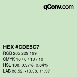 Color code: HEX #CDE5C7 | qconv.com
