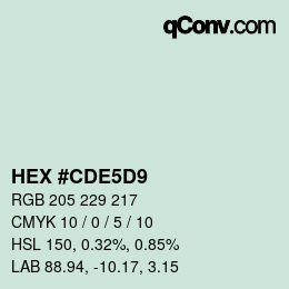 Color code: HEX #CDE5D9 | qconv.com