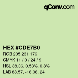 Color code: HEX #CDE7B0 | qconv.com