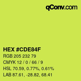 Color code: HEX #CDE84F | qconv.com