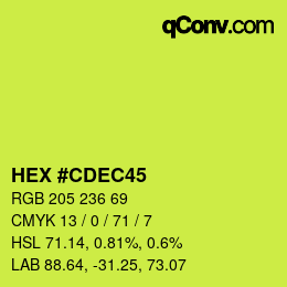 Color code: HEX #CDEC45 | qconv.com