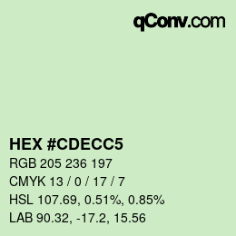 カラーコード: HEX #CDECC5 | qconv.com