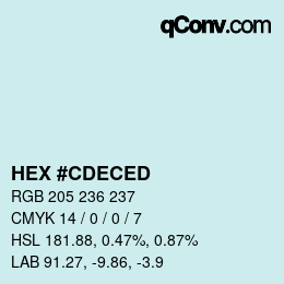 カラーコード: HEX #CDECED | qconv.com