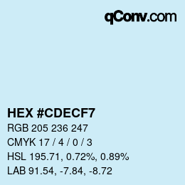 カラーコード: HEX #CDECF7 | qconv.com