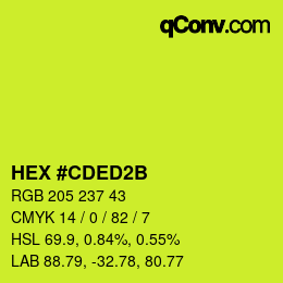 Color code: HEX #CDED2B | qconv.com