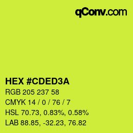 カラーコード: HEX #CDED3A | qconv.com