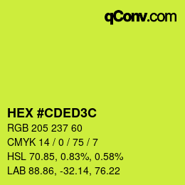 Color code: HEX #CDED3C | qconv.com