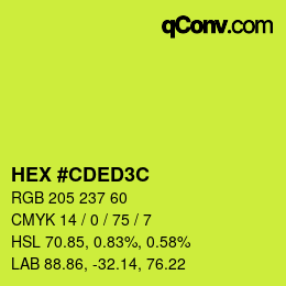 カラーコード: HEX #CDED3C | qconv.com