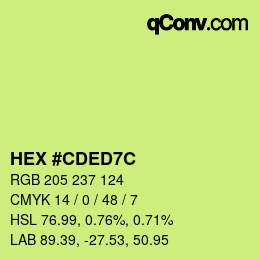 Color code: HEX #CDED7C | qconv.com