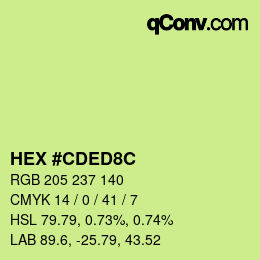 カラーコード: HEX #CDED8C | qconv.com