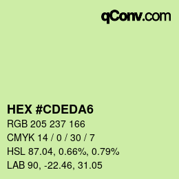 颜色代码: HEX #CDEDA6 | qconv.com