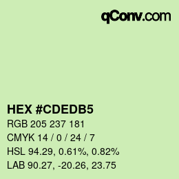 Color code: HEX #CDEDB5 | qconv.com