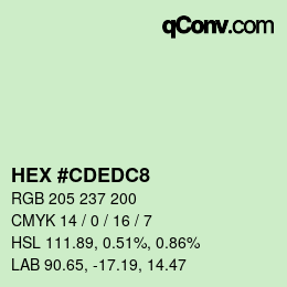 Color code: HEX #CDEDC8 | qconv.com