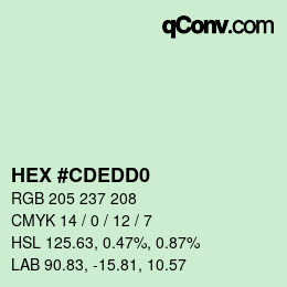 Color code: HEX #CDEDD0 | qconv.com