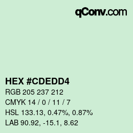 カラーコード: HEX #CDEDD4 | qconv.com