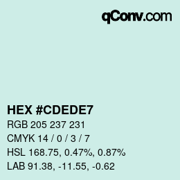 カラーコード: HEX #CDEDE7 | qconv.com
