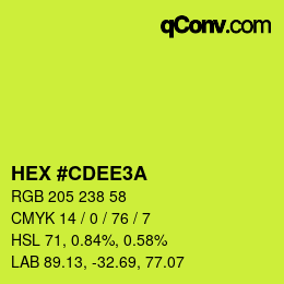 颜色代码: HEX #CDEE3A | qconv.com