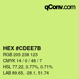 カラーコード: HEX #CDEE7B | qconv.com