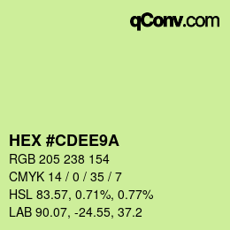 Color code: HEX #CDEE9A | qconv.com