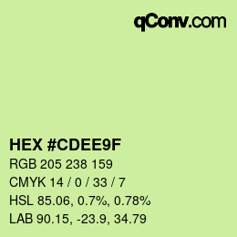 カラーコード: HEX #CDEE9F | qconv.com