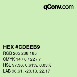 カラーコード: HEX #CDEEB9 | qconv.com