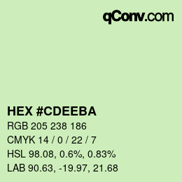 Color code: HEX #CDEEBA | qconv.com