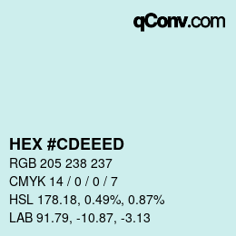 カラーコード: HEX #CDEEED | qconv.com