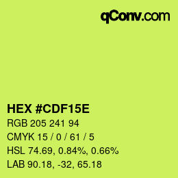 Color code: HEX #CDF15E | qconv.com