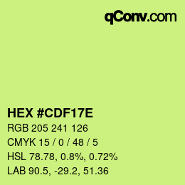 Color code: HEX #CDF17E | qconv.com