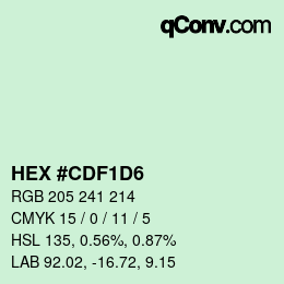 Color code: HEX #CDF1D6 | qconv.com