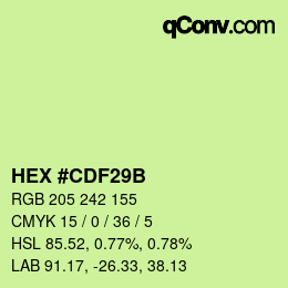 カラーコード: HEX #CDF29B | qconv.com