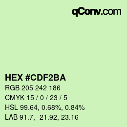 Color code: HEX #CDF2BA | qconv.com
