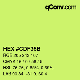 カラーコード: HEX #CDF36B | qconv.com