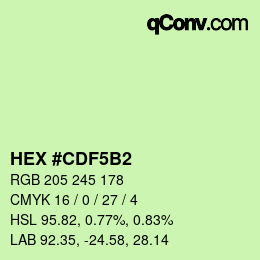 Color code: HEX #CDF5B2 | qconv.com