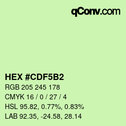 カラーコード: HEX #CDF5B2 | qconv.com