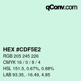 颜色代码: HEX #CDF5E2 | qconv.com