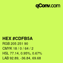 カラーコード: HEX #CDFB5A | qconv.com