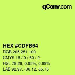 Color code: HEX #CDFB64 | qconv.com