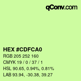 カラーコード: HEX #CDFCA0 | qconv.com